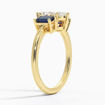 Luxe Rhiannon Three Stone Sapphire Ring Yellow Gold 18k Marquise Engagement Ring