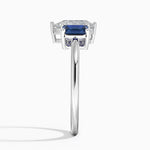 Luxe Rhiannon Three Stone Sapphire Ring Platinum Pear Engagement Ring