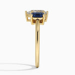 Luxe Rhiannon Three Stone Sapphire Ring Yellow Gold 18k Pear Engagement Ring