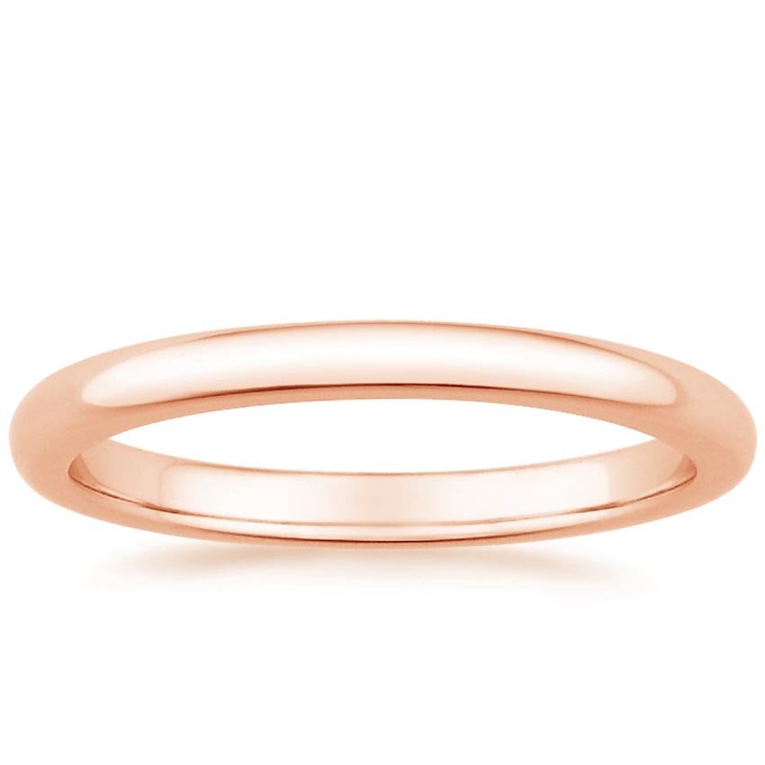 Comfort Fit Wedding Ring Rose Gold 18k 2mm Wedding Band