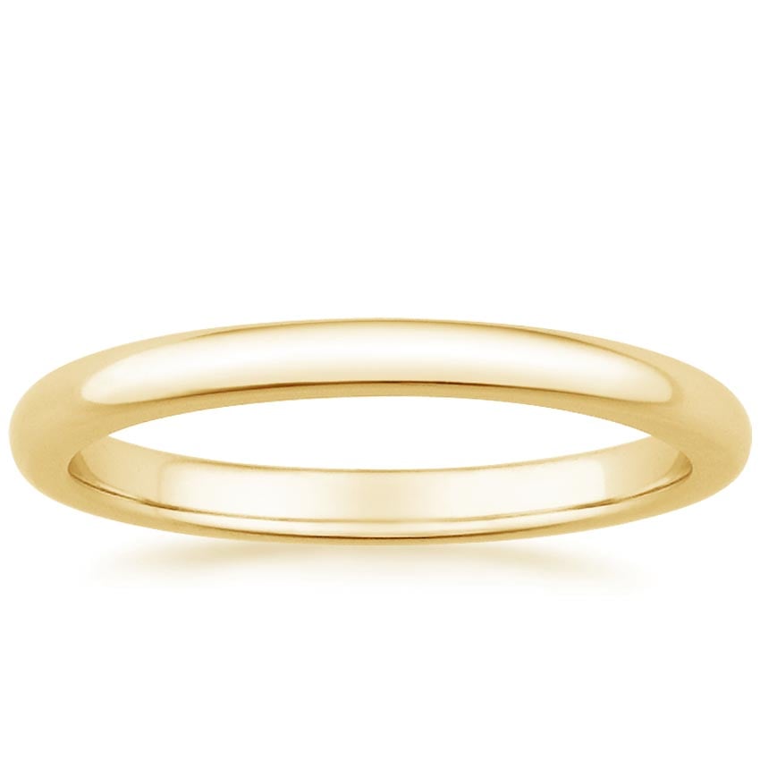 Comfort Fit Wedding Ring Yellow Gold 18k 2mm Wedding Band
