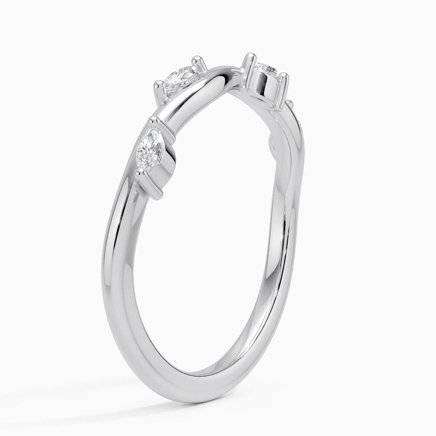Winding Willow Diamond Ring Platinum Wedding Band
