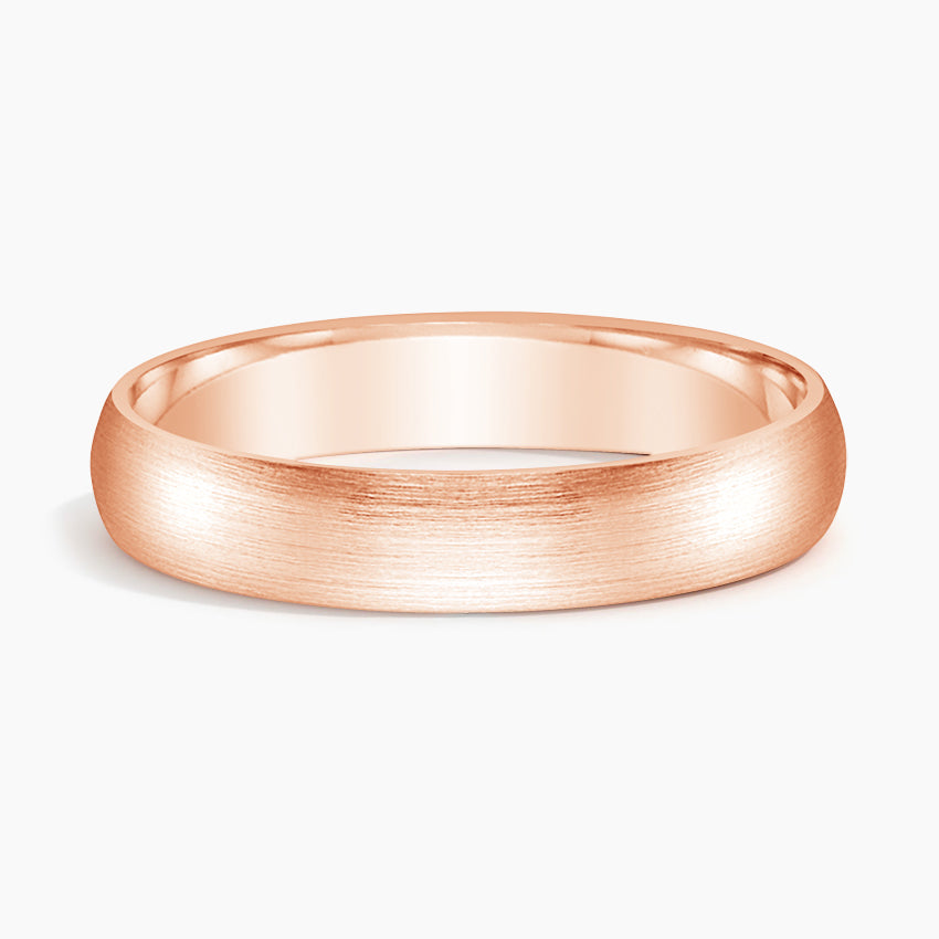 Matte Slim Profile 4mm Wedding Ring Rose Gold 18k Wedding Band