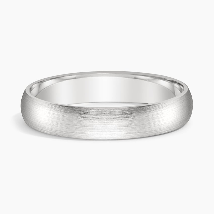Matte Slim Profile 4mm Wedding Ring Platinum Wedding Band