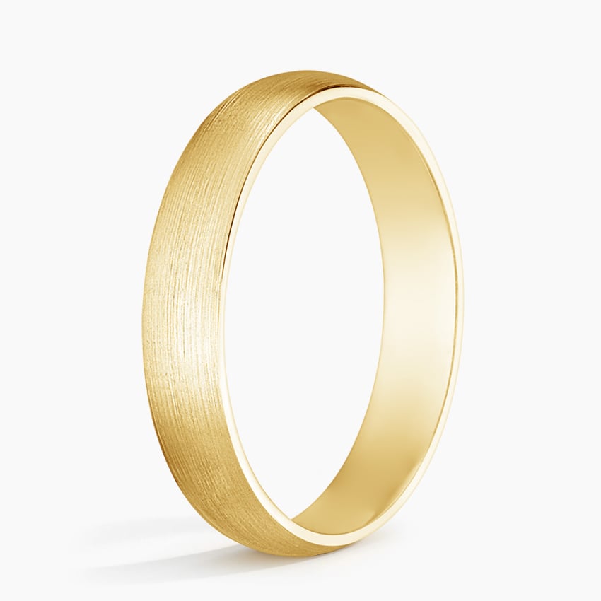 Matte Slim Profile 4mm Wedding Ring Yellow Gold 18k Wedding Band