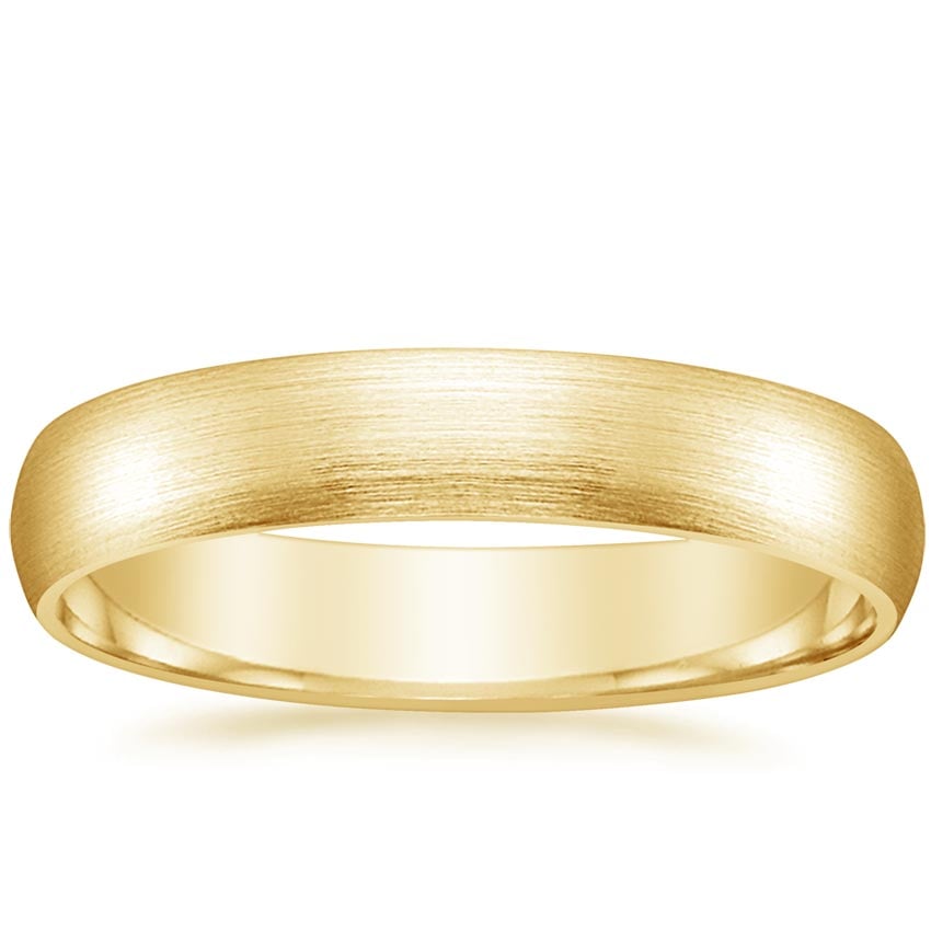 Matte Slim Profile 4mm Wedding Ring Yellow Gold 18k Wedding Band