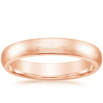 Matte Comfort Fit 4mm Wedding Ring Rose Gold 18k Wedding Band