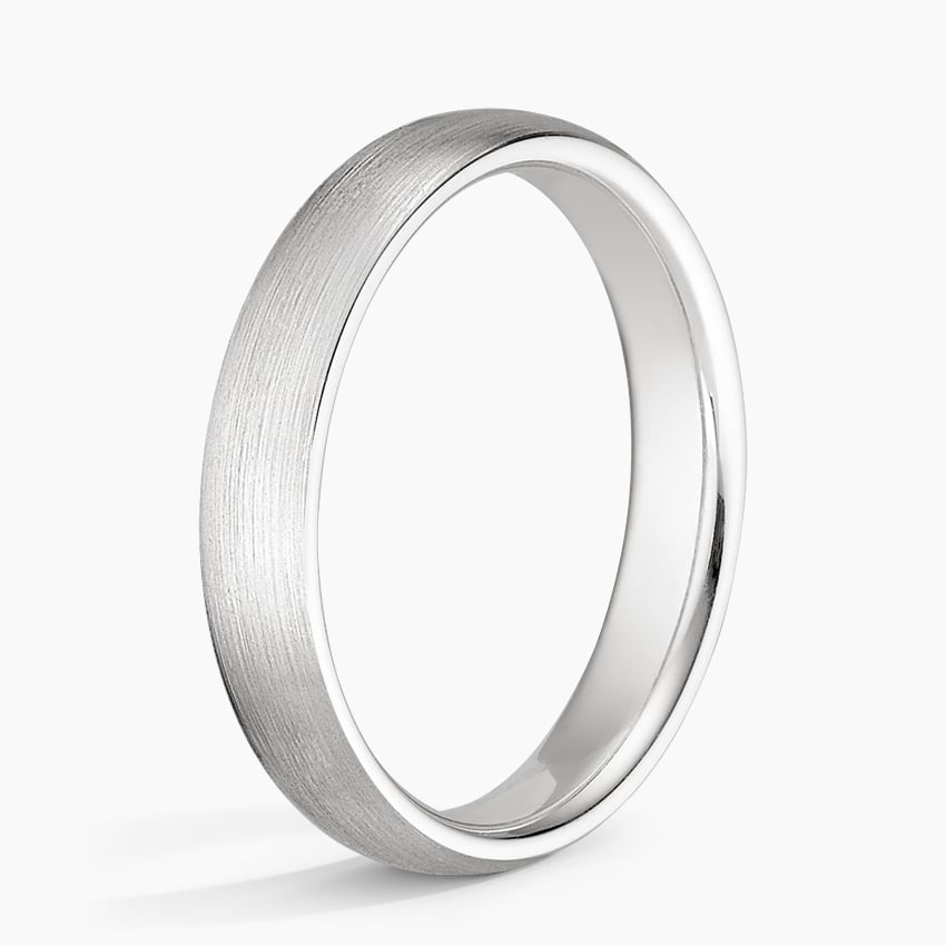 Matte Comfort Fit 4mm Wedding Ring Platinum Wedding Band