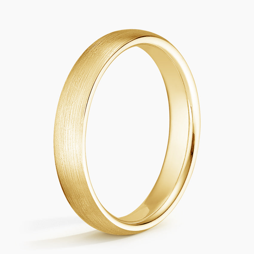 Matte Comfort Fit 4mm Wedding Ring Yellow Gold 18k Wedding Band