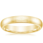 Matte Comfort Fit 4mm Wedding Ring Yellow Gold 18k Wedding Band