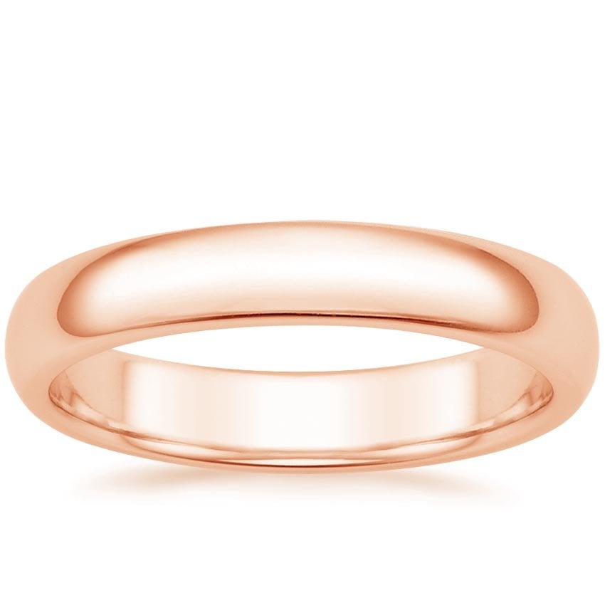 Comfort Fit 4mm Wedding Ring Rose Gold 18k Wedding Band