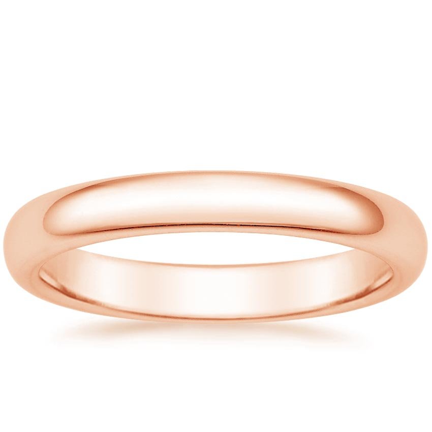 Comfort Fit Wedding Ring Rose Gold 18k 3mm Wedding Band