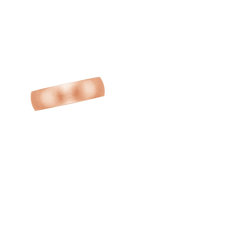 Matte Comfort Fit 6mm Wedding Ring Rose Gold 18k Wedding Band