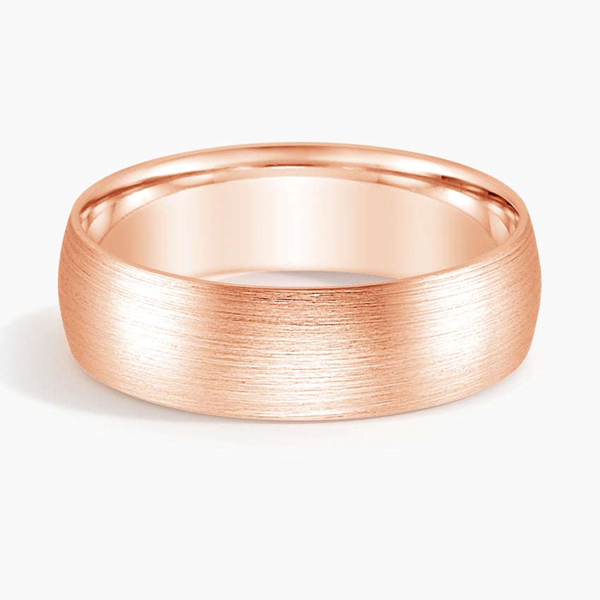 Matte Comfort Fit 6mm Wedding Ring Rose Gold 18k Wedding Band