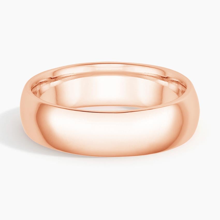 Comfort Fit 6mm Wedding Ring Rose Gold 18k Wedding Band