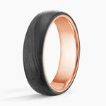 Domo Black 6mm Wedding Ring Rose Gold 18k Wedding Band