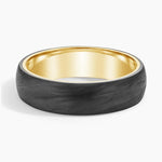 Domo Black 6mm Wedding Ring Yellow Gold 18k Wedding Band