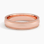 Milgrain 5mm Wedding Ring Rose Gold 18k Wedding Band