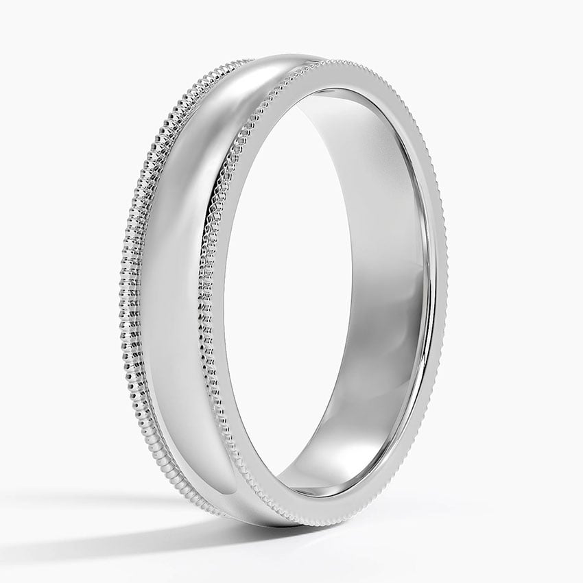 Milgrain 5mm Wedding Ring Platinum Wedding Band