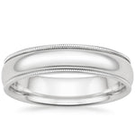 Milgrain 5mm Wedding Ring Platinum Wedding Band