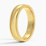 Milgrain 5mm Wedding Ring Yellow Gold 18k Wedding Band