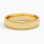 Milgrain 5mm Wedding Ring Yellow Gold 18k Wedding Band