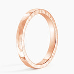 Hammered Quattro Wedding Ring Rose Gold 18k 2.5mm Wedding Band