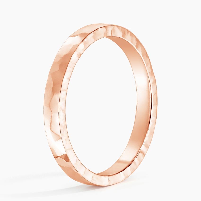 Hammered Quattro Wedding Ring Rose Gold 18k 2.5mm Wedding Band