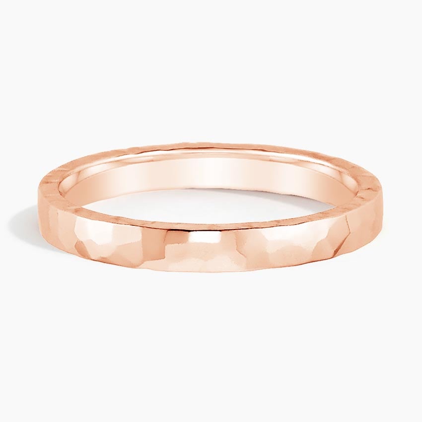 Hammered Quattro Wedding Ring Rose Gold 18k 2.5mm Wedding Band
