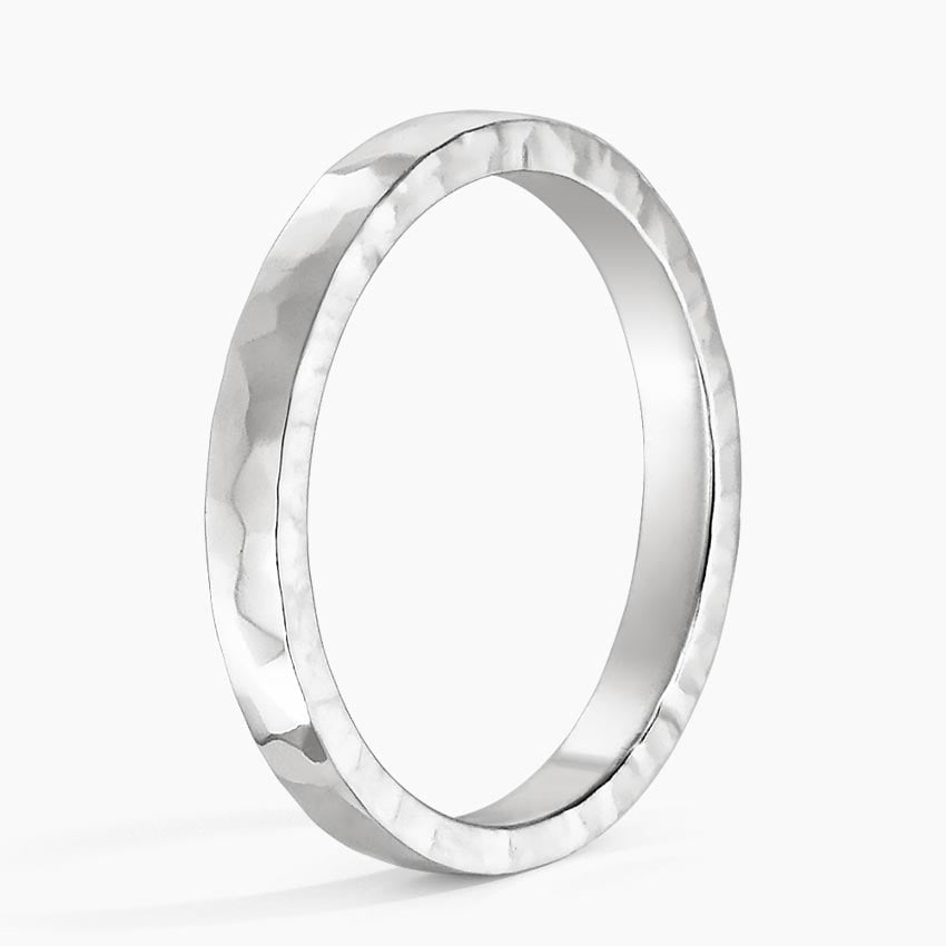 Hammered Quattro Wedding Ring Platinum 2.5mm Wedding Band