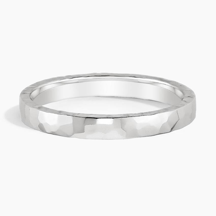 Hammered Quattro Wedding Ring Platinum 2.5mm Wedding Band