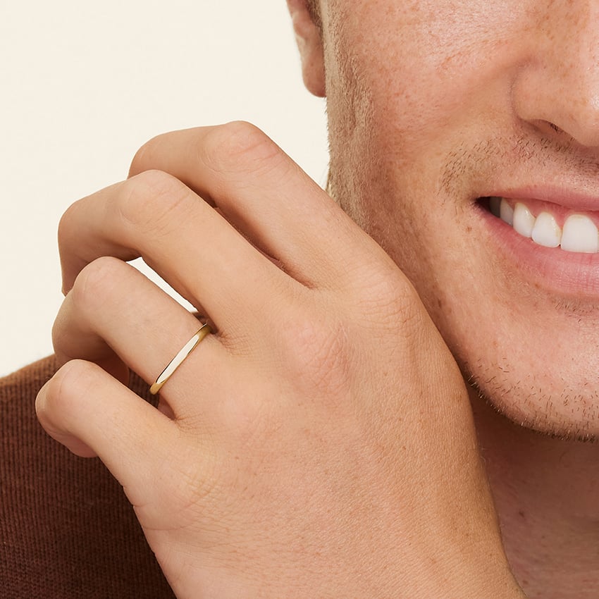 Slim Profile Wedding Ring Yellow Gold 18k 2mm Wedding Band