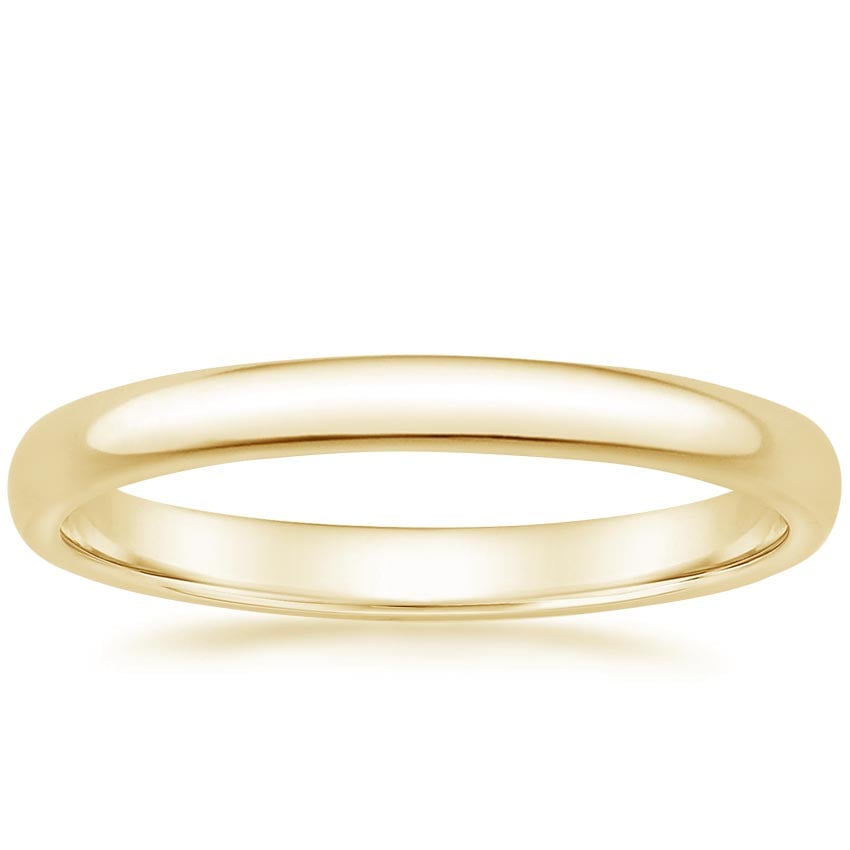 Slim Profile Wedding Ring Yellow Gold 18k 2mm Wedding Band