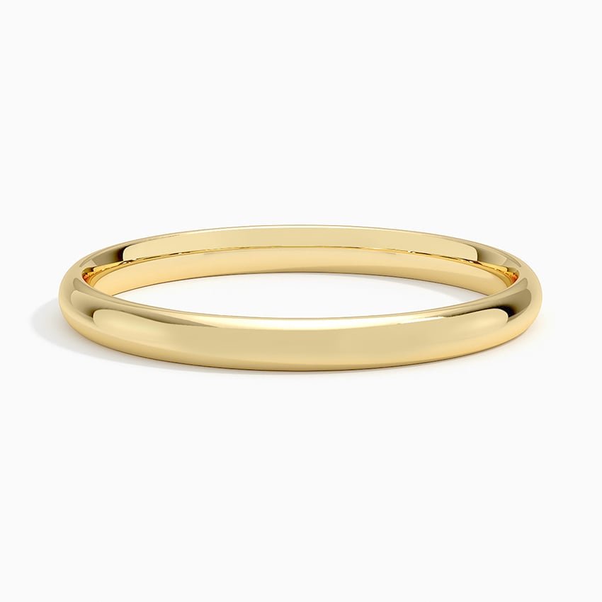 Slim Profile Wedding Ring Yellow Gold 18k 2mm Wedding Band