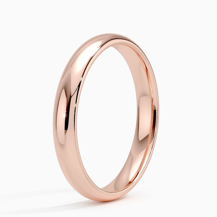 Slim Profile Wedding Ring Rose Gold 18k 3mm Wedding Band