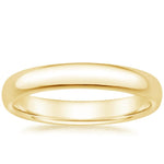 Slim Profile Wedding Ring Yellow Gold 18k 3mm Wedding Band