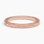 Elsie Hand Engraved Ring Rose Gold 18k Wedding Band