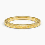 Elsie Hand Engraved Ring Yellow Gold 18k Wedding Band