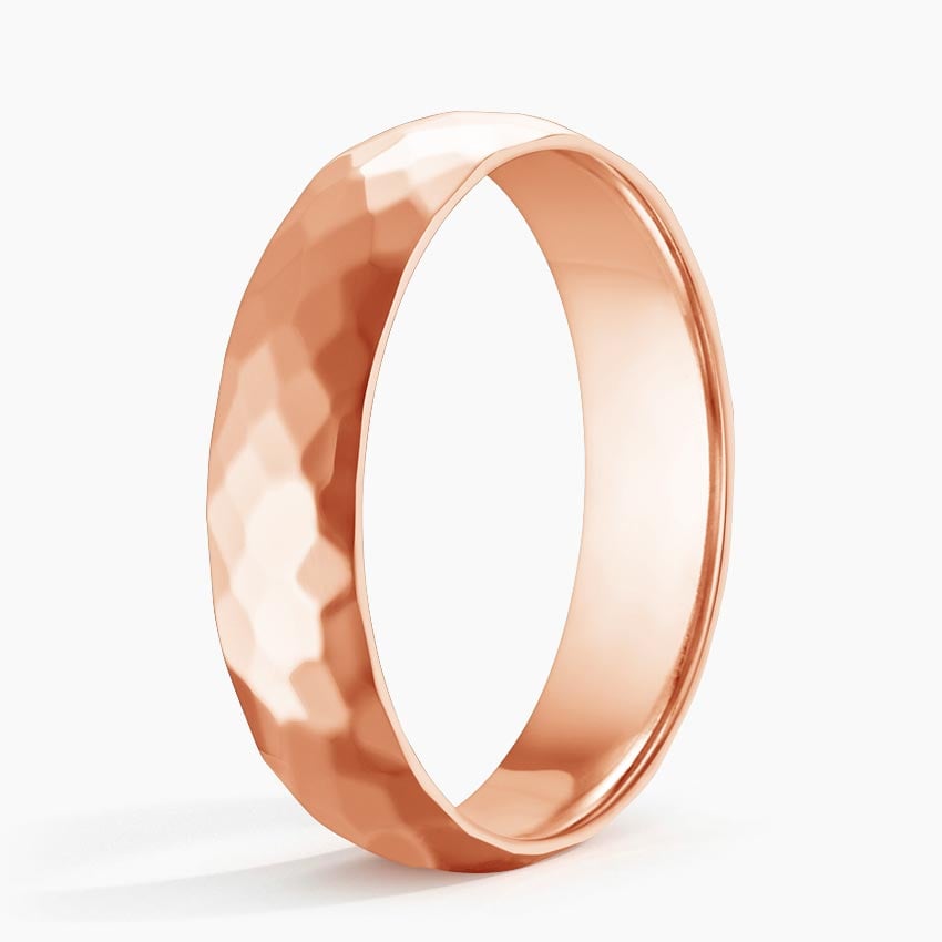 Canyon High Polish 5mm Wedding Ring Rose Gold 18k Wedding Band
