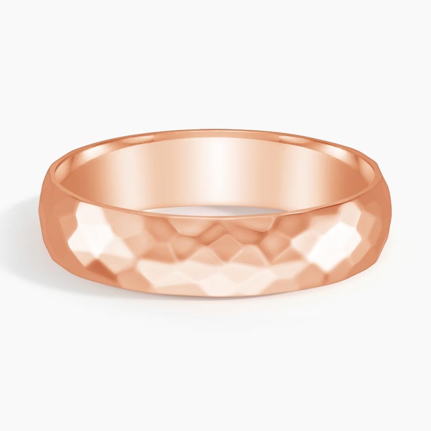 Canyon High Polish 5mm Wedding Ring Rose Gold 18k Wedding Band