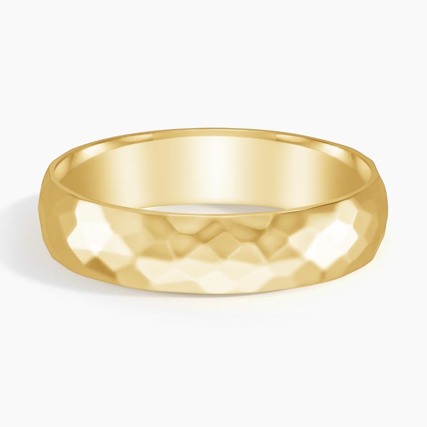 Canyon High Polish 5mm Wedding Ring Yellow Gold 18k Wedding Band