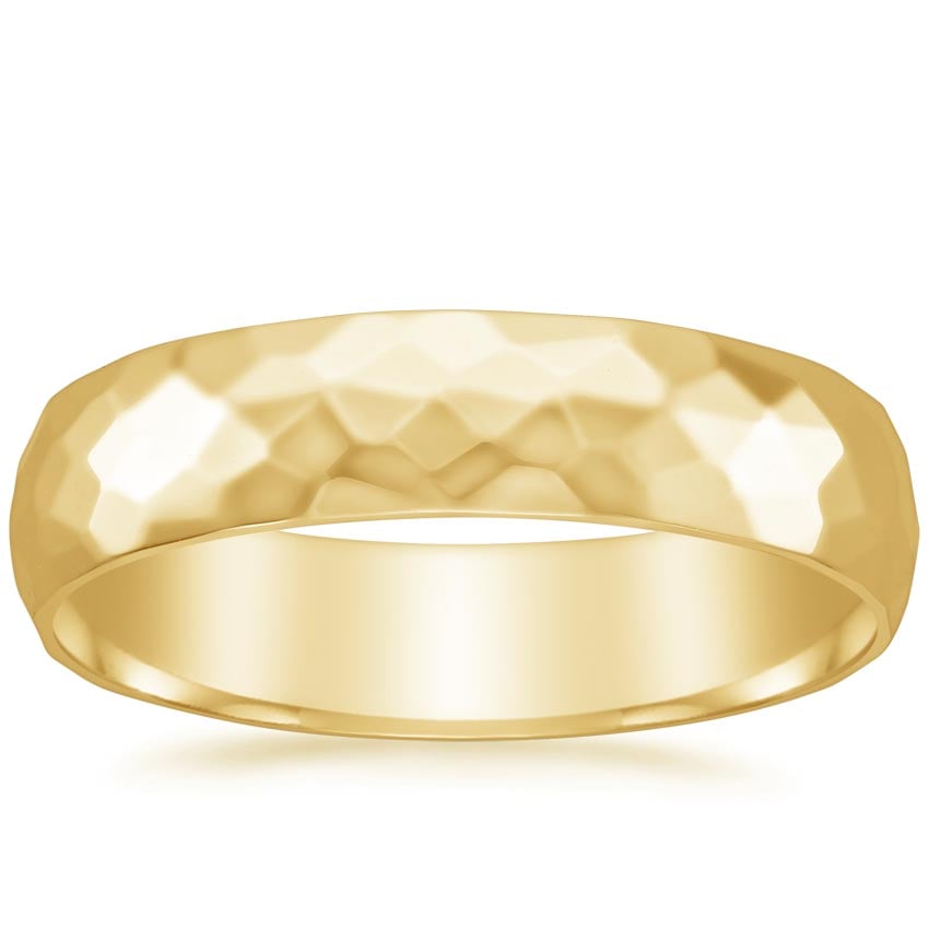 Canyon High Polish 5mm Wedding Ring Yellow Gold 18k Wedding Band