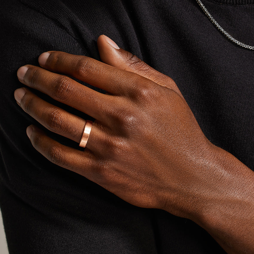 Mojave Matte 5mm Wedding Ring Rose Gold 18k Wedding Band