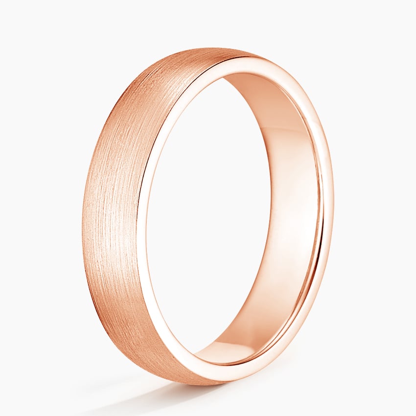 Matte Comfort Fit 5mm Wedding Ring Rose Gold 18k Wedding Band