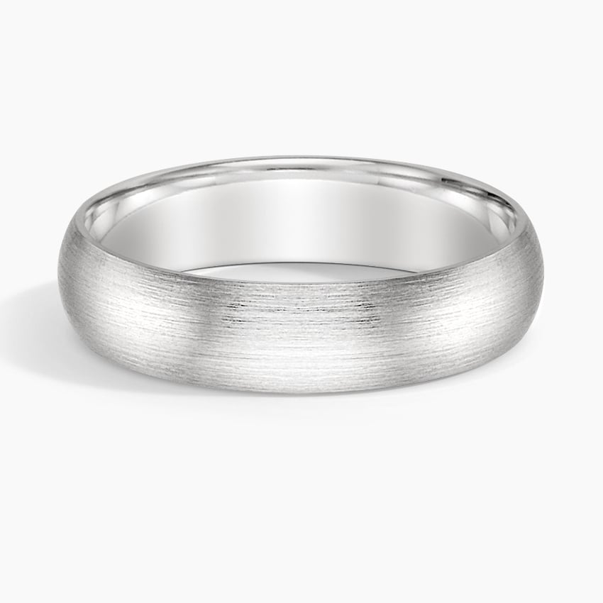 Matte Comfort Fit 5mm Wedding Ring Platinum Wedding Band