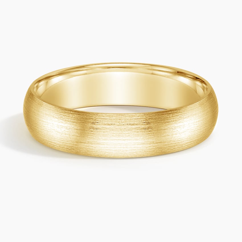 Matte Comfort Fit 5mm Wedding Ring Yellow Gold 18k Wedding Band