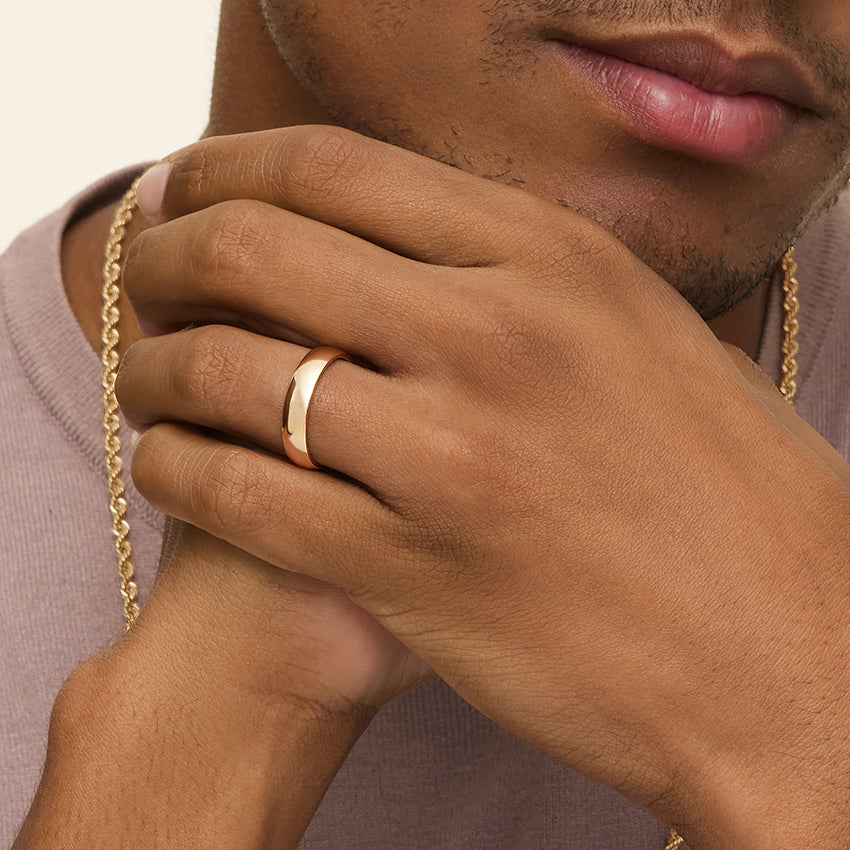 Comfort Fit 5mm Wedding Ring Rose Gold 18k Wedding Band