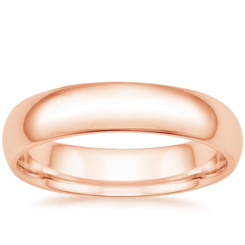 Comfort Fit 5mm Wedding Ring Rose Gold 18k Wedding Band
