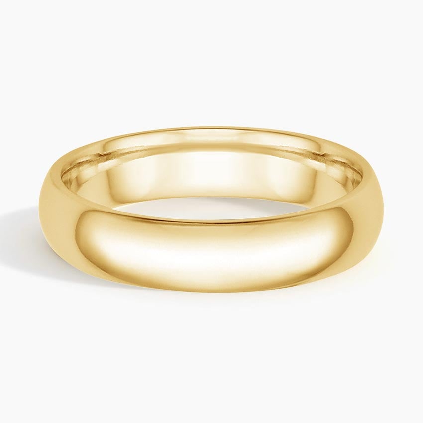 Comfort Fit 5mm Wedding Ring Yellow Gold 18k Wedding Band