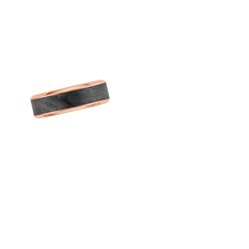 Blaze Black 7mm Wedding Ring Rose Gold 18k Wedding Band